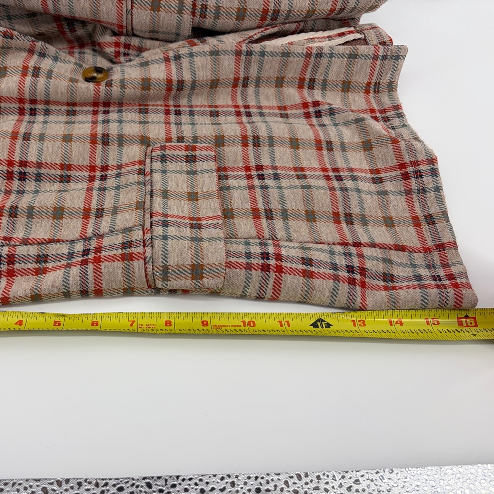 Altar'd State Aubree Blazer Jacket,‎ Brown Tan Plaid Size Large - Picture 9 of 9